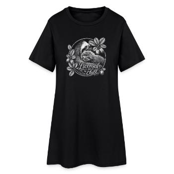 Faultier Mama & Baby – Licensed to Chill - Frauen T-Shirt-Kleid - Schwarz - Vorne
