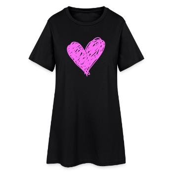 Heart - Women’s T-Shirt Dress - black - Front
