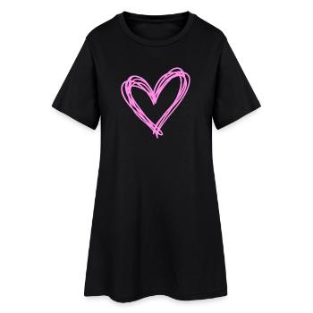 Heart - Women’s T-Shirt Dress - black - Front