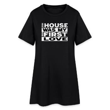 La maison était - Robe T-shirt Femme - noir - Devant