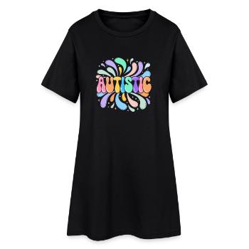 Autistique Arc-en-Ciel Splash - Robe T-shirt Femme - noir - Devant