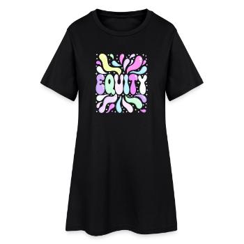 Equality Bright Pastel Party - Frauen T-Shirt-Kleid - Schwarz - Vorne