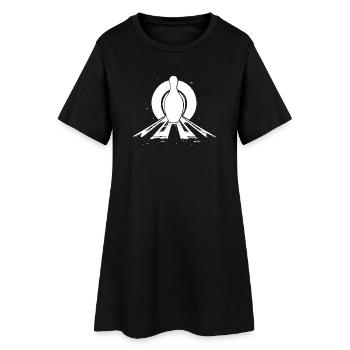 Bowling Pin - Frauen T-Shirt-Kleid - Schwarz - Vorne