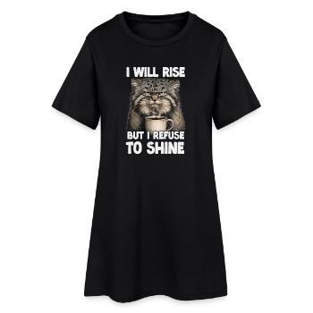 Kaffee Und Pallas Katze Humor Motiv | Manul Katzen - Frauen T-Shirt-Kleid - Schwarz - Vorne