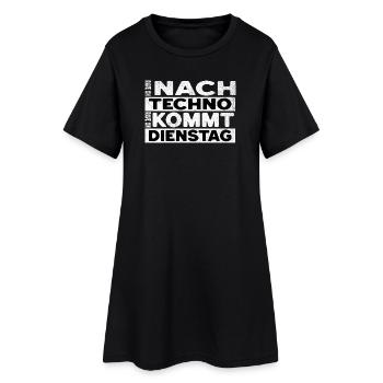 nach techno  - Frauen T-Shirt-Kleid - Schwarz - Vorne