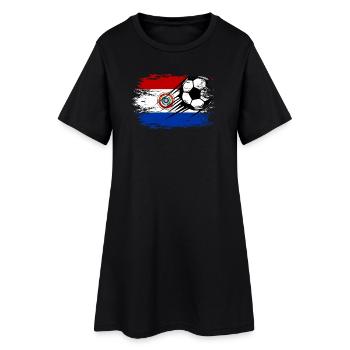 Paraguay Flagge Fußball used - Frauen T-Shirt-Kleid - Schwarz - Vorne