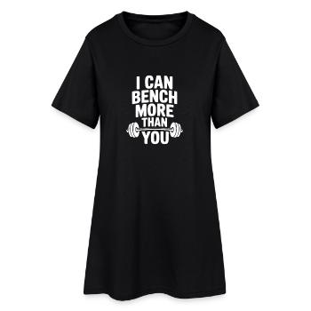 Ich kann mehr Bankdrücken als du - Frauen T-Shirt-Kleid - Schwarz - Vorne