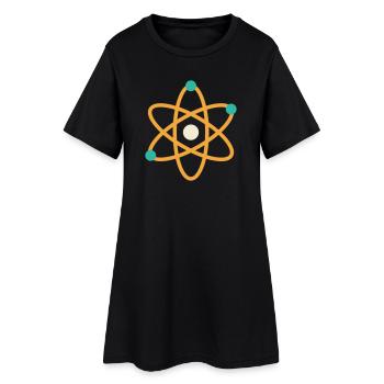Atom - Physik Chemie Wissenschaft Nerd Lehrer - Frauen T-Shirt-Kleid - Schwarz - Vorne