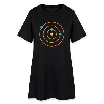 Atommodell - Physik Chemie Wissenschaft Nerd - Frauen T-Shirt-Kleid - Schwarz - Vorne