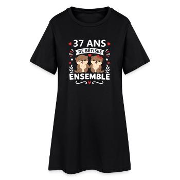 37 Ans Bêtises Ensemble - Robe T-shirt Femme - noir - Devant
