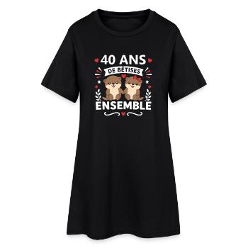 40 Ans Ensemble Bêtises Amicales - Robe T-shirt Femme - noir - Devant
