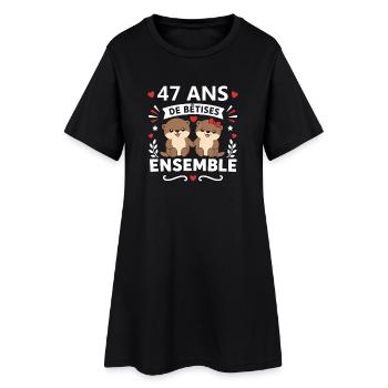 47 Ans Ensemble Betes - Robe T-shirt Femme - noir - Devant