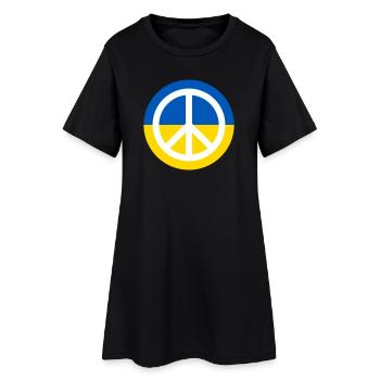 Paix Ukraine - Solidarité pour la paix Bleu Jaune - Robe T-shirt Femme - noir - Devant