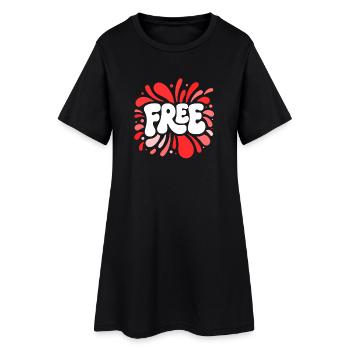 Free Explosion Pop Retro Red - Women’s T-Shirt Dress - black - Front