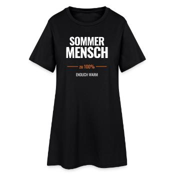 Sommermensch zu 100% Endlich warm - Frauen T-Shirt-Kleid - Schwarz - Vorne