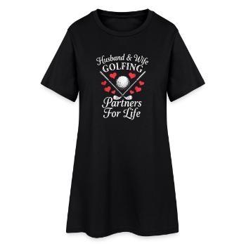Married couple golf partners forever - Women’s T-Shirt Dress - black - Front