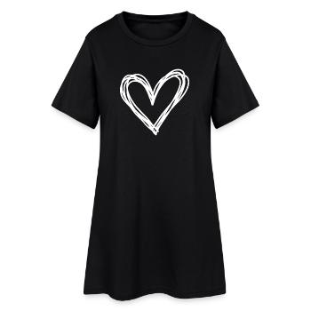 Cœur - Robe T-shirt Femme - noir - Devant