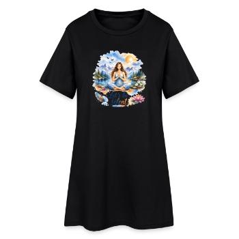Let's Be Silent Meditation Nature Art - Frauen T-Shirt-Kleid - Schwarz - Vorne