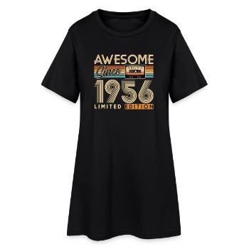 70e anniversaire, 70 ans - Robe T-shirt Femme - noir - Devant