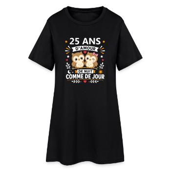 25 Ans d'Amour Nuit et Jour - Robe T-shirt Femme - noir - Devant