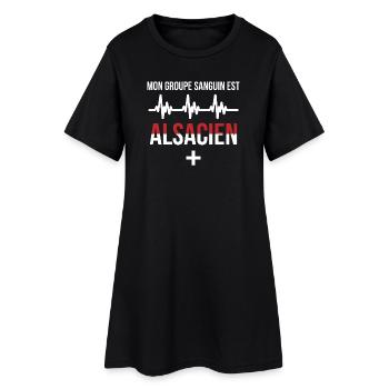 Mon Groupe Sanguin Est Alsacien Plus T-Shirt Ca... - Robe T-shirt Femme - noir - Devant