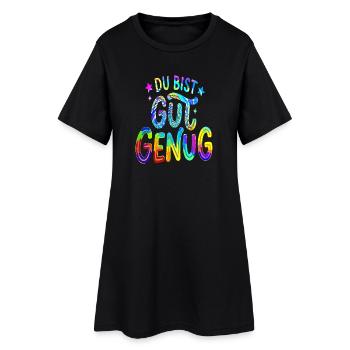 Du bist gut genug Regenbogen Spruch  - Frauen T-Shirt-Kleid - Schwarz - Vorne