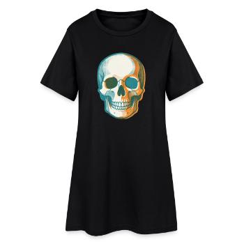 Crâne pop rétro - Robe T-shirt Femme - noir - Devant