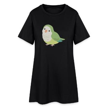 Perroquet Quaker Mignon Oiseau Vert - Robe T-shirt Femme - noir - Devant