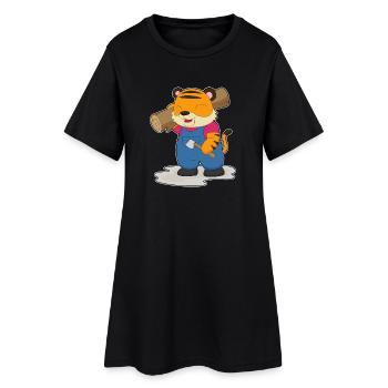 Forêt de bois de Tiger Lumberjack - Robe T-shirt Femme - noir - Devant
