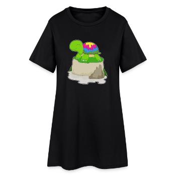 Drôle de tortue - Robe T-shirt Femme - noir - Devant