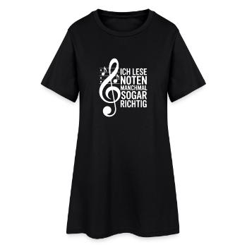 Musiker - Ich lese Noten manchmal sogar richtig - Frauen T-Shirt-Kleid - Schwarz - Vorne