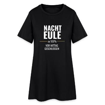Nachteule zu 100% – Vor Mittag geschlossen - Frauen T-Shirt-Kleid - Schwarz - Vorne