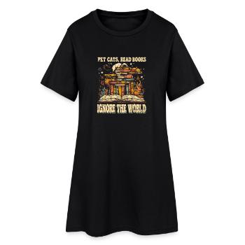 Les chats lisent des livres Ignorent le Livre du Chat du Monde - Robe T-shirt Femme - noir - Devant