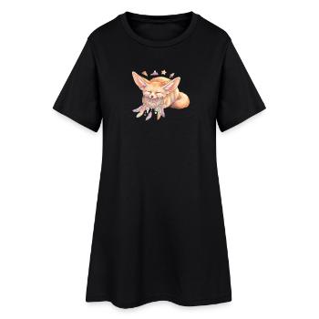 Dreamer fox with a dream catcher - Women’s T-Shirt Dress - black - Front