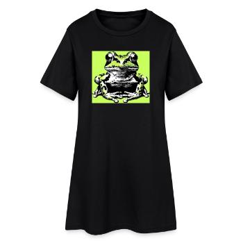 grenouille - Robe T-shirt Femme - noir - Devant