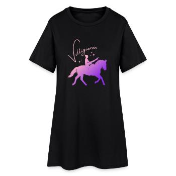 Voltigieren Mühle – Sport Outfit für Voltigierer - Frauen T-Shirt-Kleid - Schwarz - Vorne