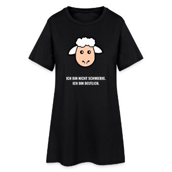 Ich bin nicht schwierig. Ich bin deutlich. - Frauen T-Shirt-Kleid - Schwarz - Vorne