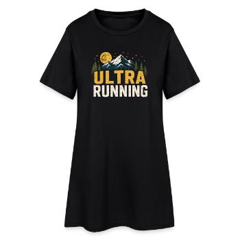 Typographie des montagnes Ultra Running Moonlit - Robe T-shirt Femme - noir - Devant