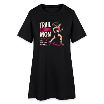 Maman de course en sentier - Robe T-shirt Femme - noir - Devant