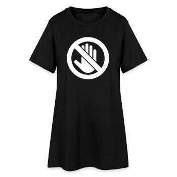 Attention : Ne pas toucher, ne pas toucher symbole - Robe T-shirt Femme - noir - Devant