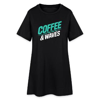Vagues de café, surf, Plage de surfeurs de Café et Vagues - Robe T-shirt Femme - noir - Devant