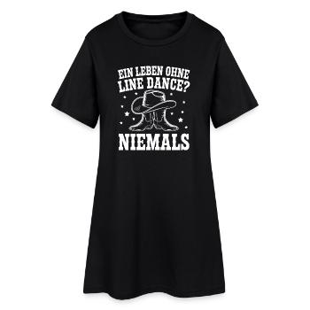 Ohne Line Dance Niemals - Frauen T-Shirt-Kleid - Schwarz - Vorne