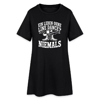 Line Dance Fan - Frauen T-Shirt-Kleid - Schwarz - Vorne
