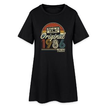 Cadeau d’anniversaire rétro vintage vintage 1986 - Robe T-shirt Femme - noir - Devant