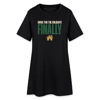 Premier Noël avec - Robe T-shirt Femme - noir - Devant