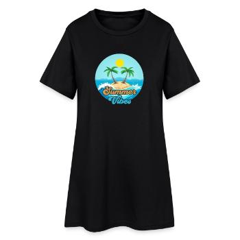 Summer Vibes Tropical Island - Women’s T-Shirt Dress - black - Front