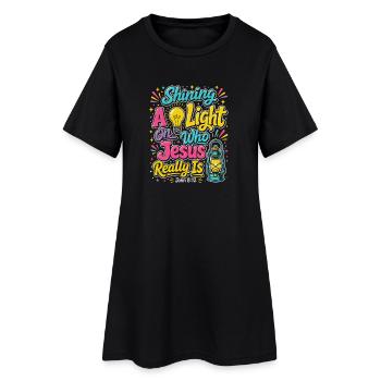 Shining Light Jesus VBS John 8:12 - Women’s T-Shirt Dress - black - Front