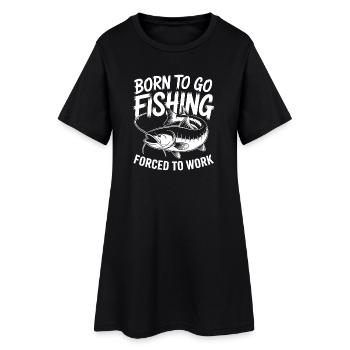Né pour la pêche - Robe T-shirt Femme - noir - Devant