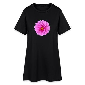 Vibrant_Pink_Dahlia_Flower_Wall_Art_Print - Robe T-shirt Femme - noir - Devant