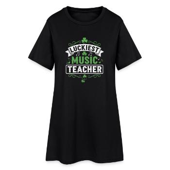 St. Patricks Day Musiklehrer - Frauen T-Shirt-Kleid - Schwarz - Vorne